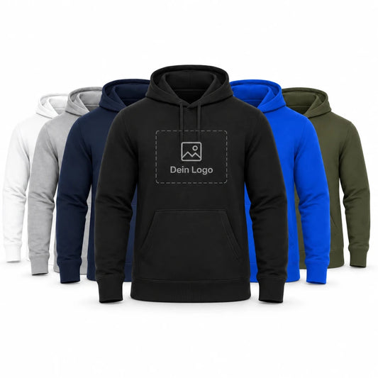 Hoodie / Kapuzenpullover mit Logo bedrucken lassen in mehreren Farben
